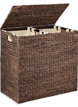 BCP Woven Laundry Hamper with Lid and Divider