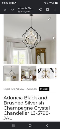 Black and champagne silverish chandelier