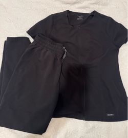 Jaanuu Black Scrub Set Top and Pants