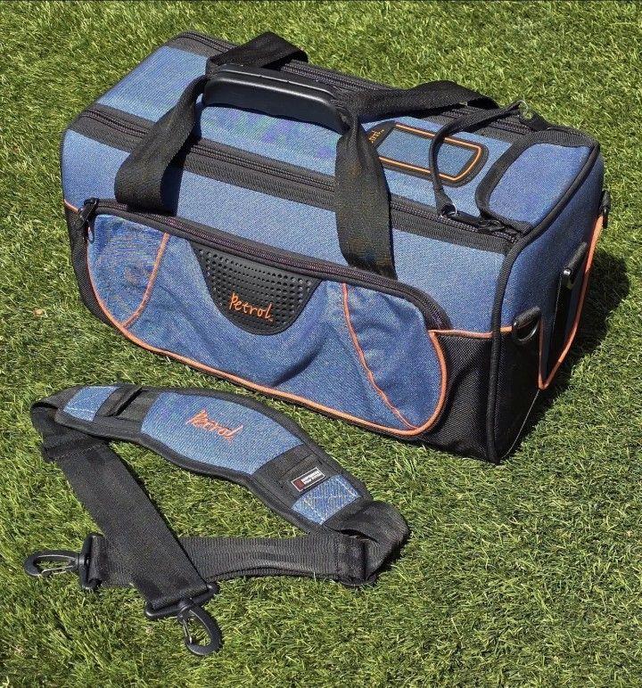 Exc+ Petrol PCCB-1N Heavy Duty Camera & Camcorder Pro Nylon Bag w/ Strap - Blue