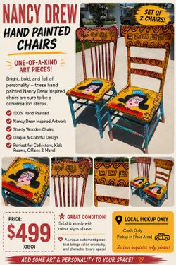 Famous artist Nancy Drew Painted Chairs