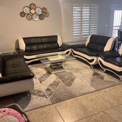 Black and white couches