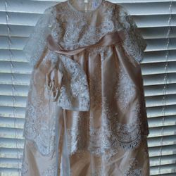 Brand New Beige Baptism Dress 6-12months 2piece 