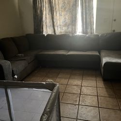 Grey sectional couch set