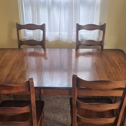 Solid Hardwood Dining Table And 6 Chairs