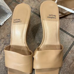 Jeffrey Campbell Beige Wedge Heels (size 7.5)
