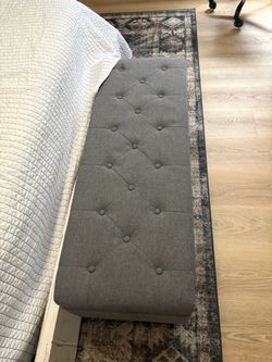 Gray storage bench seat