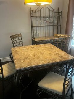 Granite top wet bar, table & chair set