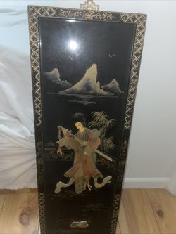 Chinese Wood And Mother Of Pearl Wall Panel