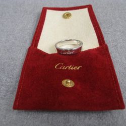C de Cartier 14Kt White Gold Wedding Band Ring