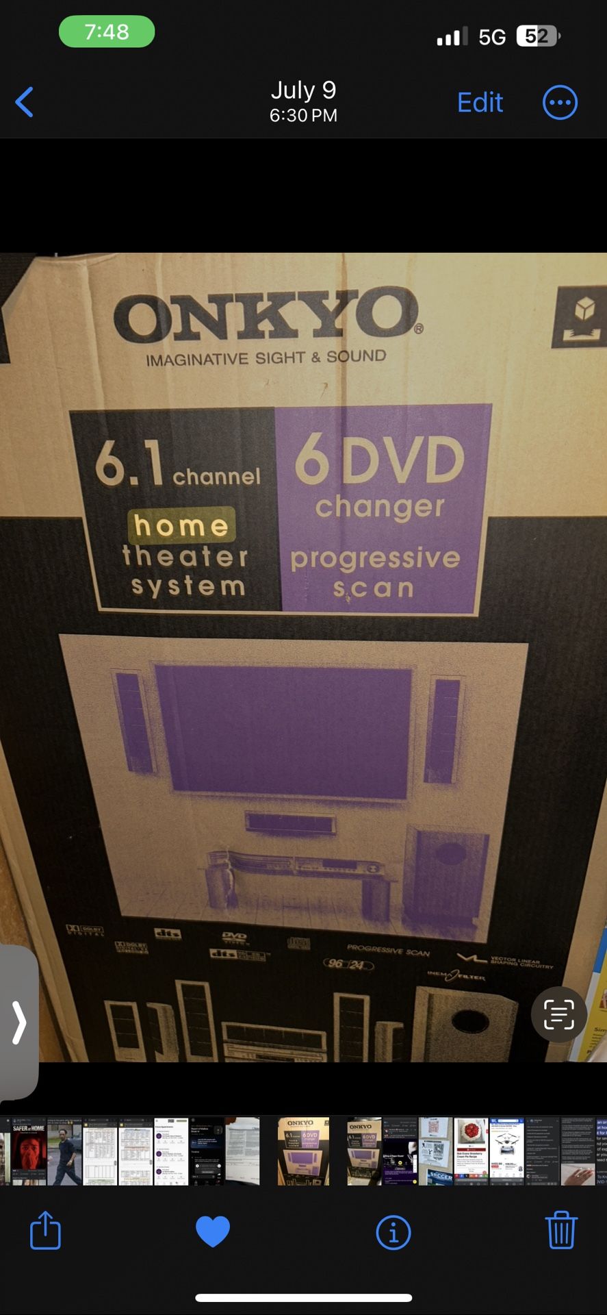 Sale!!! BNIB Onkyo 6.1 Home Theater System 6 DVD Changer Original cost $1100