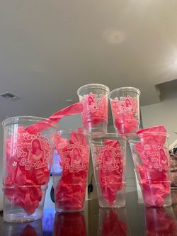 Lot of (6) You Seem Pretty For Baja Blast" Olivia Rodrigo x Taco Bell cups Mountain Dew exclusive