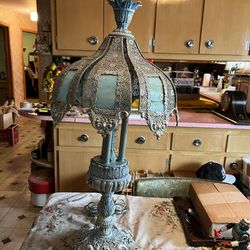 Vintage Ornate 3 Candle Panel Lamp