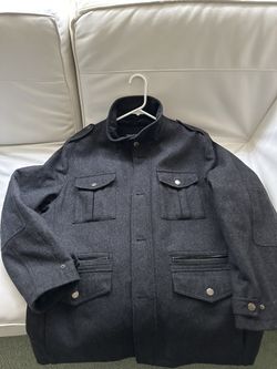 Michael Kors Men Wool Jacket Dark Grey Black Size XL Mens 
