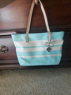 Kate Spade Light Blue And White Purse