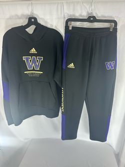 Adidas Washington Huskies Hoodie & Joggers Set – XL Hoodie / Large Pants