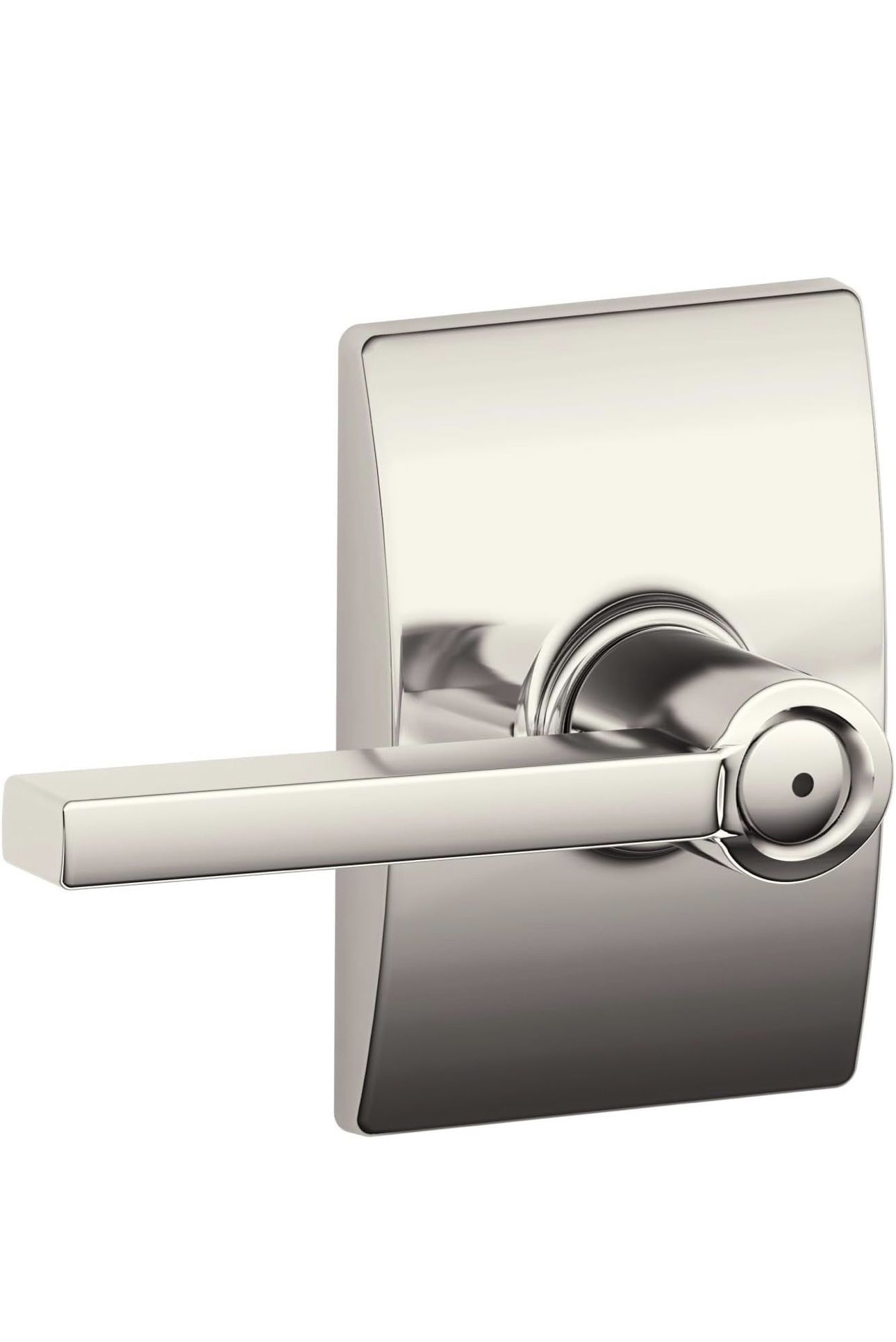 SCHLAGE F40 LAT 618 CEN Latitude Lever with Century Trim Bed and Bath, Polished Nickel (Privacy)