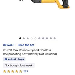 20 Volt Dewalt Saw