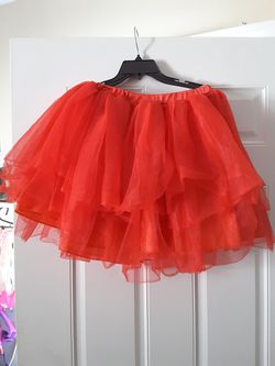 Red tulle skirt for halloween costume