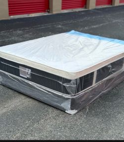 Queen Mattress Set Plush PillowTop – Brand New –  Same Day Delivery Available 🚚