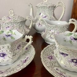 7 Piece Porcelain Vintage Tea Set