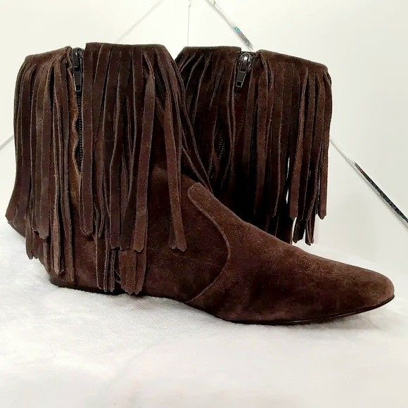 Sam Edelman Brown Fringe Bootie women's Size 7