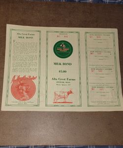1936 MILK BOND 
