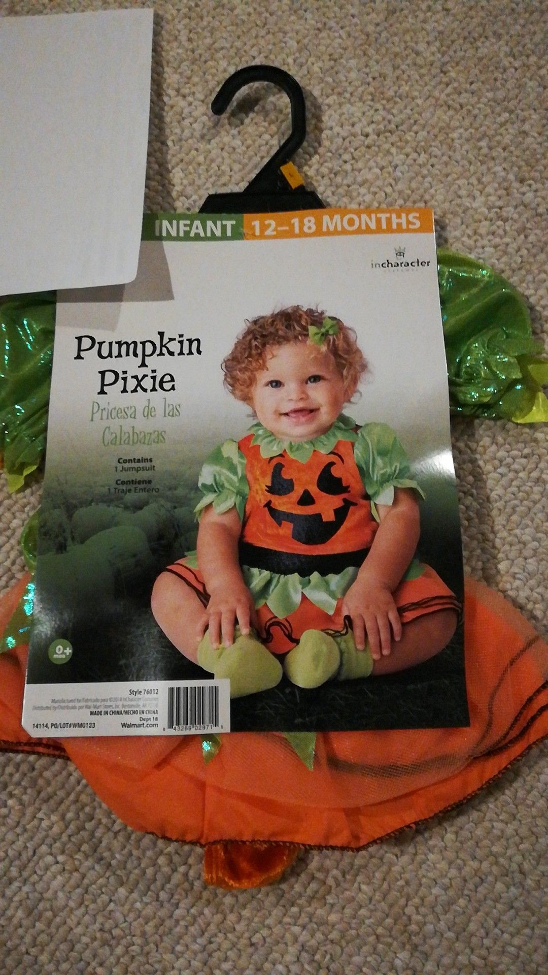 Halloween Costume Pumpkin Pixie Infant 12 to 18 Months