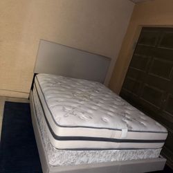 Queen Sized Bed Frame + Mattress + Box Spring (Delivery Available)