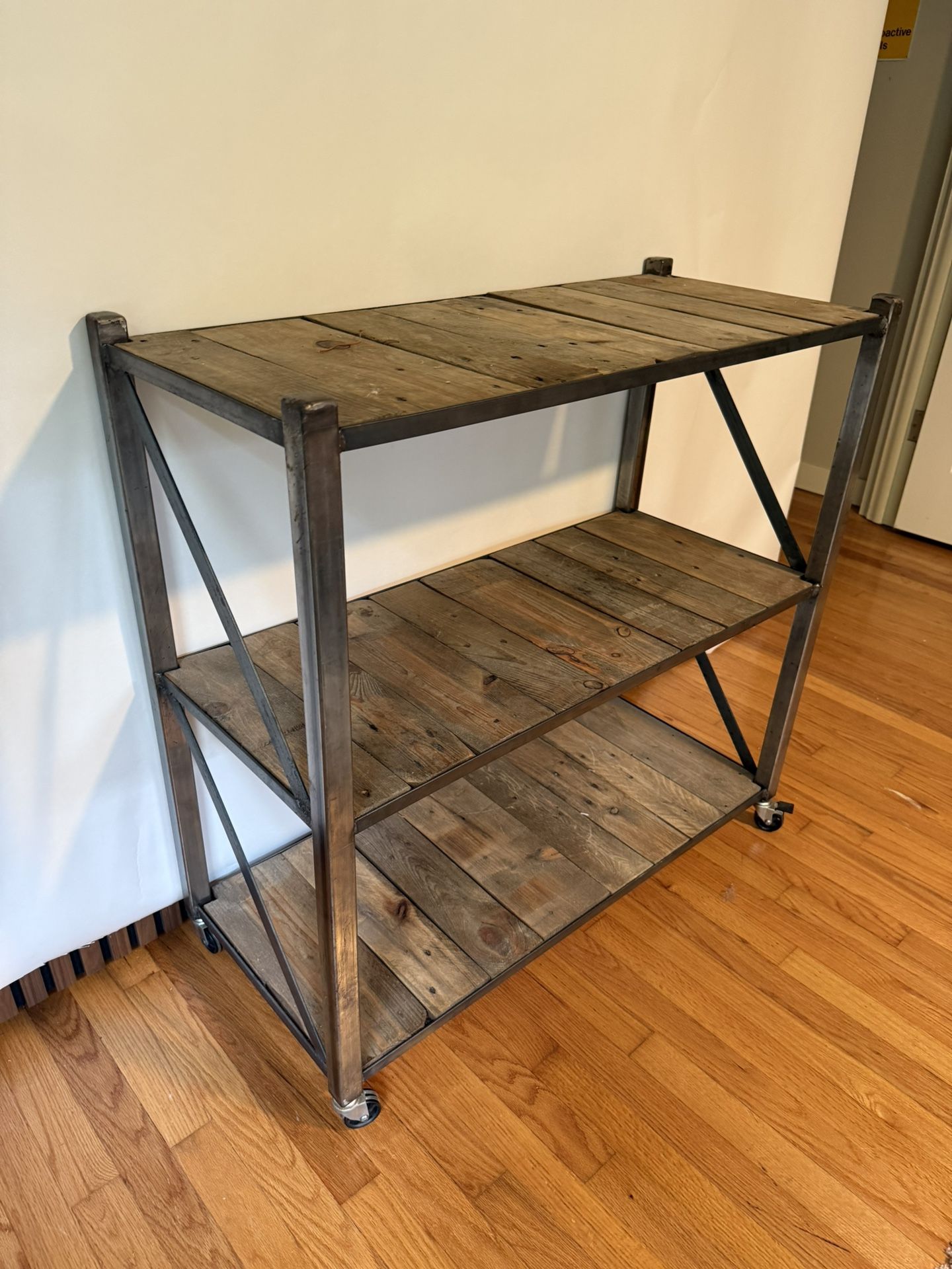 Steel And Wood Rolling Shelf