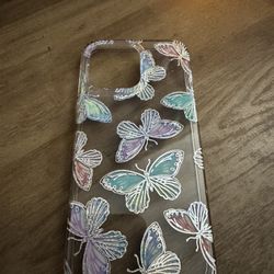 Clear Holographic Butterfly iPhone 15 Pro Max Case 