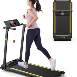 UREVO Folding Treadmill – Compact Walking Pad with Remote & LED Display