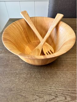 Hardwood Salad Bowl Set