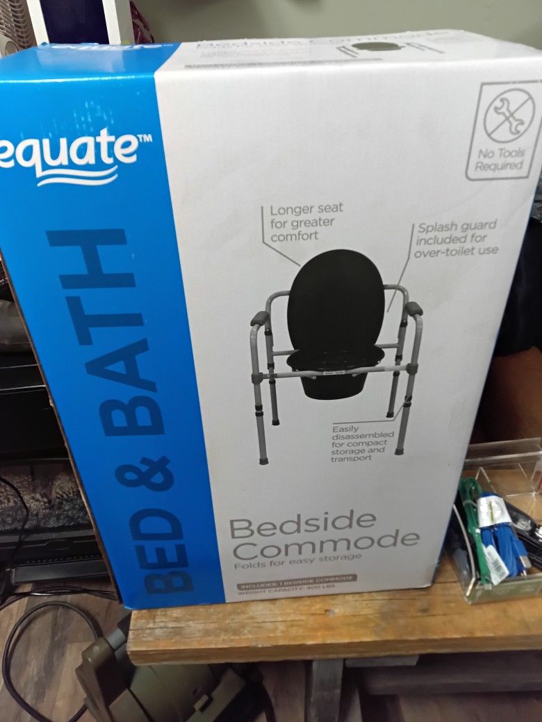 Equate Bed And Bath Bedside Comnode