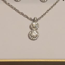Diamond necklace. And earrings