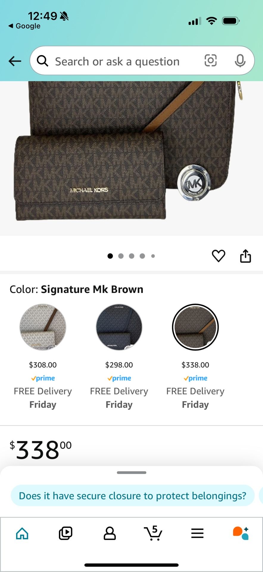 Michael Kors cross body bag
