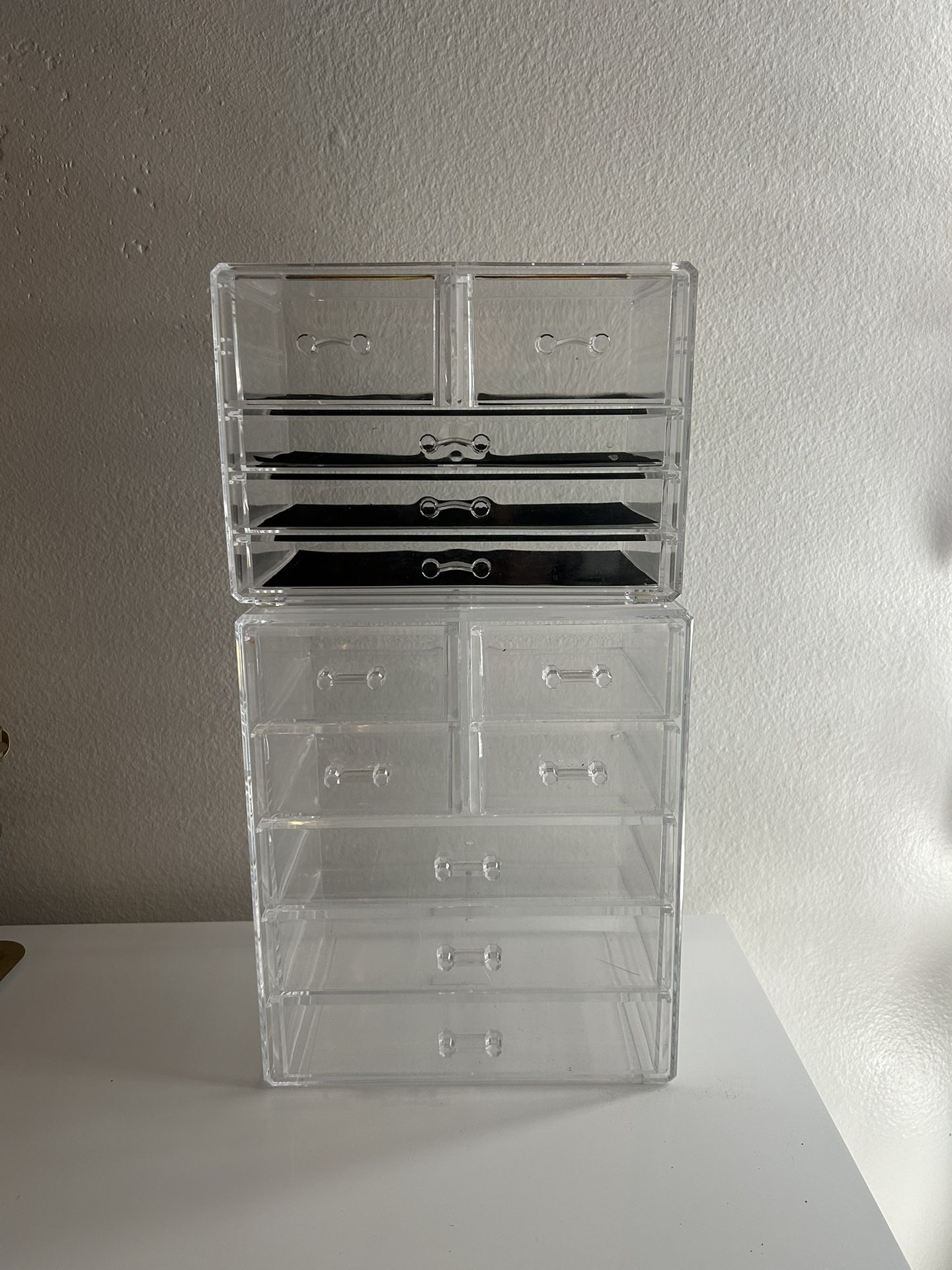 2 Clear Acrylic Drawer Storage 