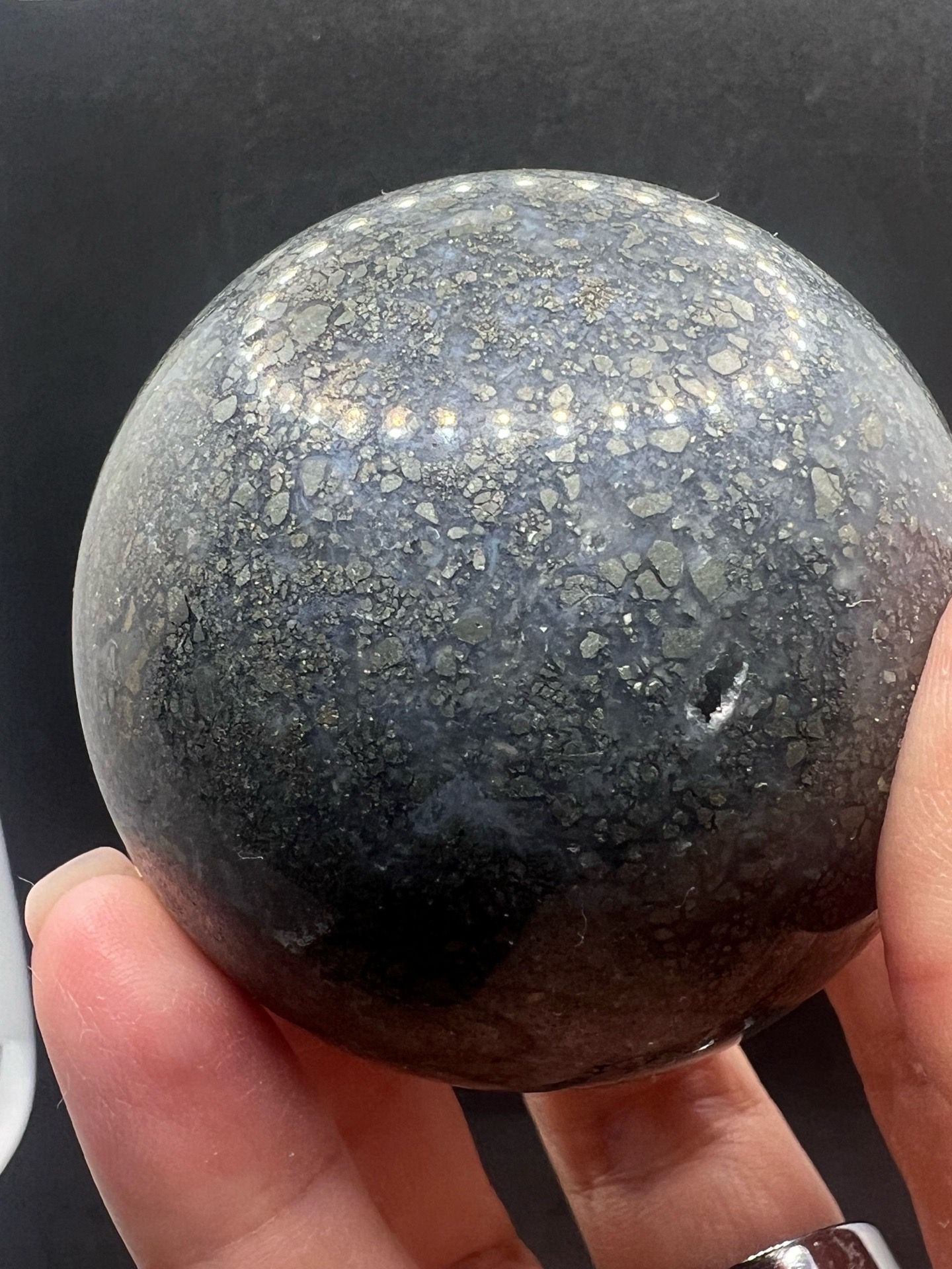 Pyrite included Iolite sphere