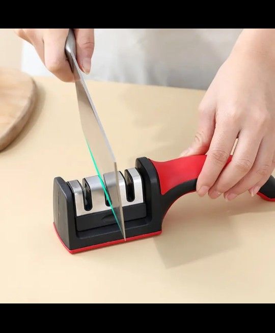  3 Stages Knife Sharpener, Tungsten Steel Kitchen Knives Blade Sharpening System Tool，2-in-1 Kitchen Knife Accessories