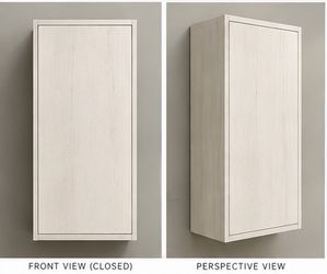Wall-Mounted Storage Cabinet White Wood Finish