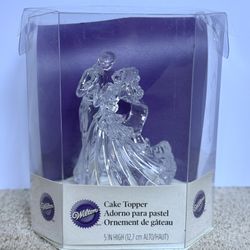 Wilton Figurine Clear Wedding Cake Topper Couples First Dance bride groom