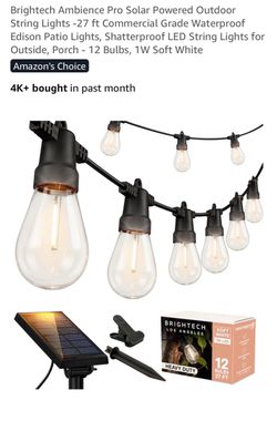 BRIGHTECH 27’ ambience, pro solar string lights