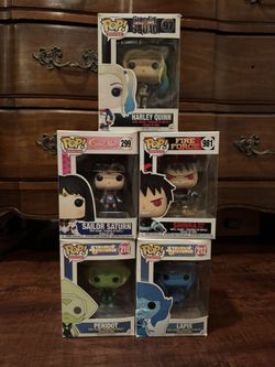 Funko Pop! Vinyl Lot Harley Quinn, Sailor Saturn, Shinra, Peridot, Lapis Figures