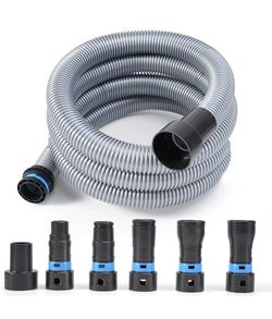 16ft Shop Vac Hose Dust Collection Kit with Multi-brand Adapter for 2-1/4"
