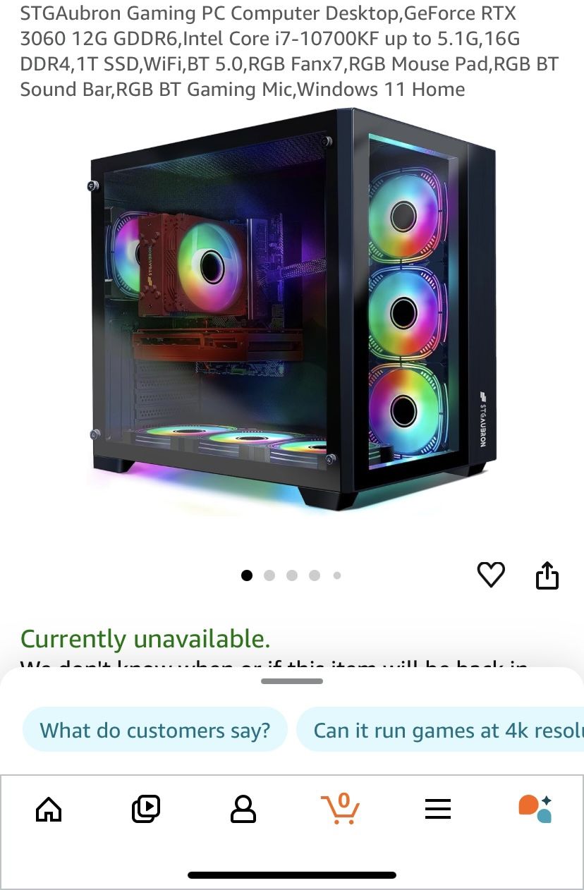 Gaming Pc (Rtx 3060 Intel I7)