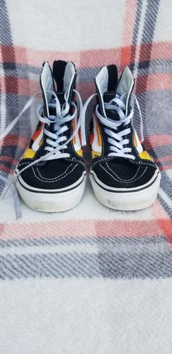 Vans Hi Tops  With Flames Youth Size 3