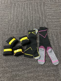 Fenglaoda Men's Sz S/M Geometric Socks Black Gray Pink Yellow lot of 6