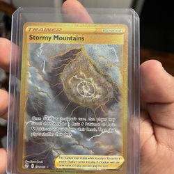 Stormy Mountains 232/203 Gold Secret Rare Card Pokemon Evolving Skies