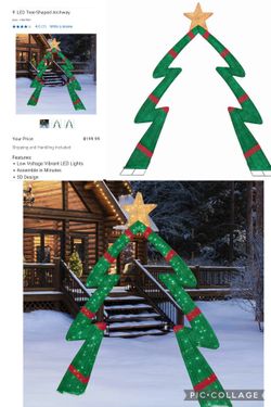 New 9' Led Tree-Shaped Archway, Christmas Decor