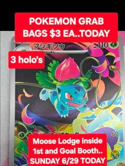 POKEMON. SPORTS CARDS PLANTS..MOOSE LODGE TODAY SUNDAY JUNE 29TH